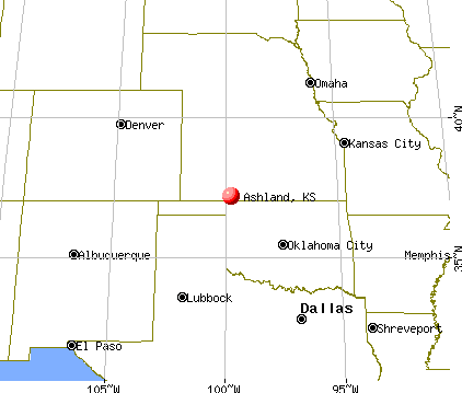 Ashland, Kansas map