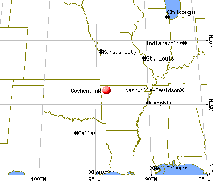 Goshen, Arkansas map