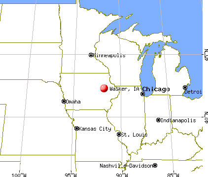 Walker, Iowa map