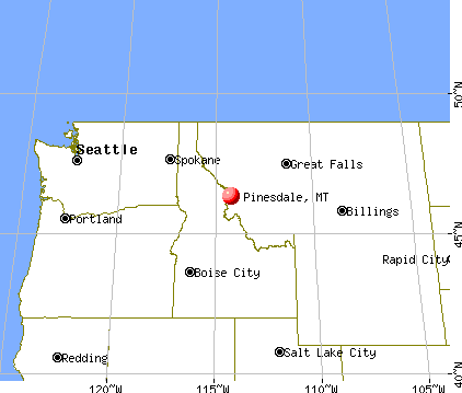 Pinesdale, Montana map