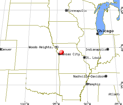 Woods Heights, Missouri map