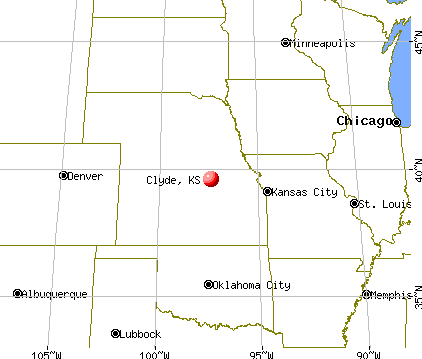 Clyde, Kansas map