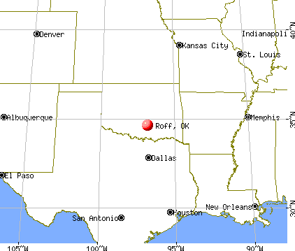 Roff, Oklahoma map