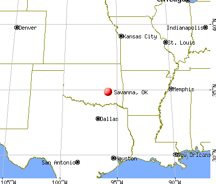 Savanna, Oklahoma map