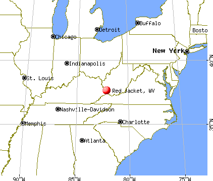 Red Jacket, West Virginia map