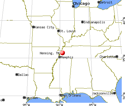 Henning, Tennessee map