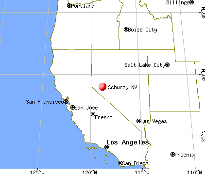 Schurz, Nevada map