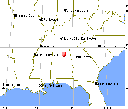 Susan Moore, Alabama map