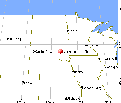 Woonsocket, South Dakota map