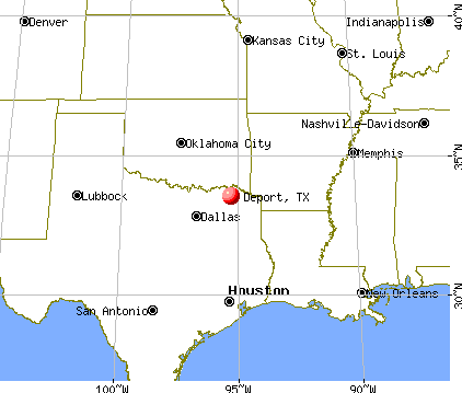 Deport, Texas map