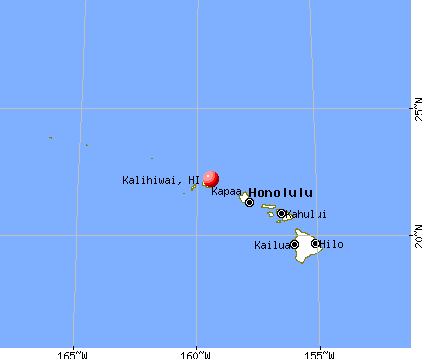 Kalihiwai, Hawaii map