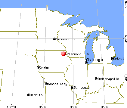 Clermont, Iowa map