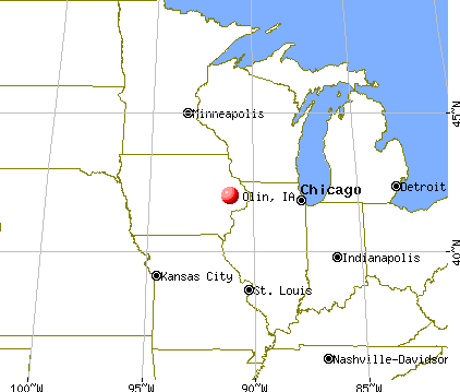 Olin, Iowa map