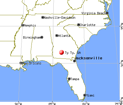 Ty Ty, Georgia map