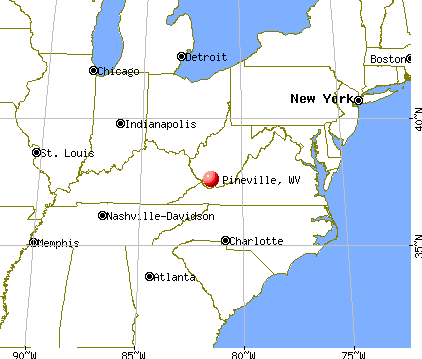Pineville, West Virginia map