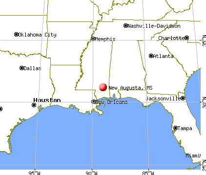 New Augusta, Mississippi map