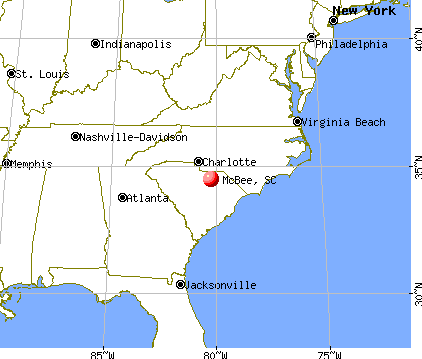 McBee, South Carolina map