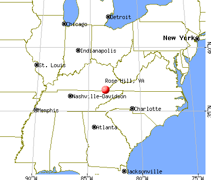 Rose Hill, Virginia map
