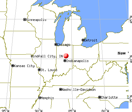 Windfall City, Indiana map