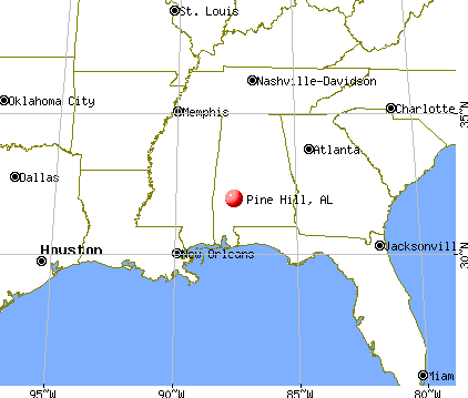 Pine Hill, Alabama map