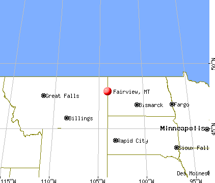 Fairview, Montana map