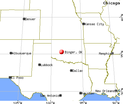 Binger, Oklahoma map
