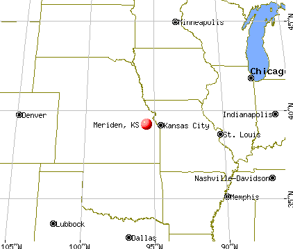 Meriden, Kansas map