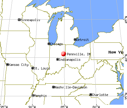 Pennville, Indiana map