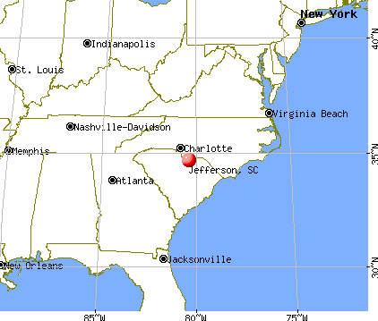 Jefferson, South Carolina map