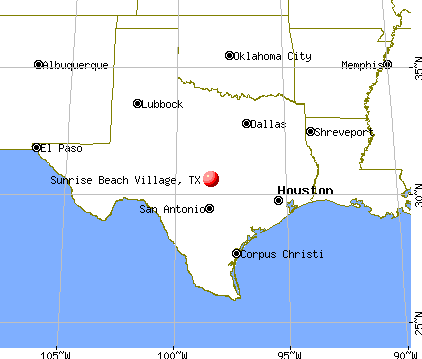 Sunrise Beach Village, Texas map