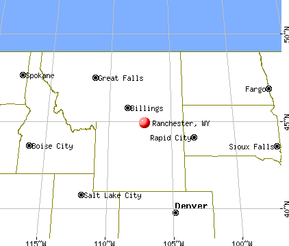 Ranchester, Wyoming map