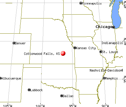 Cottonwood Falls, Kansas map