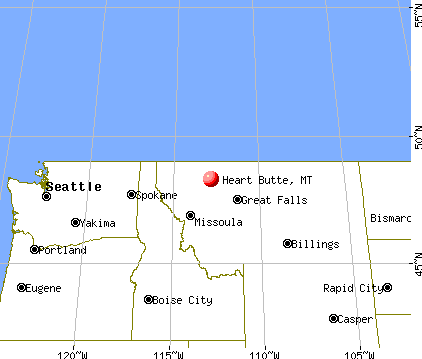 Heart Butte, Montana map