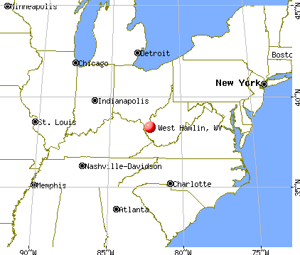 West Hamlin, West Virginia map