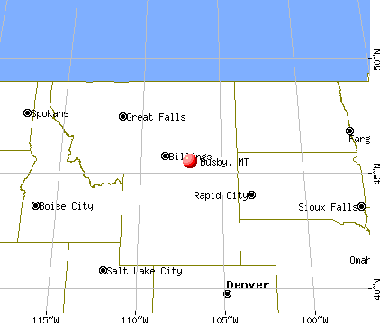 Busby, Montana map