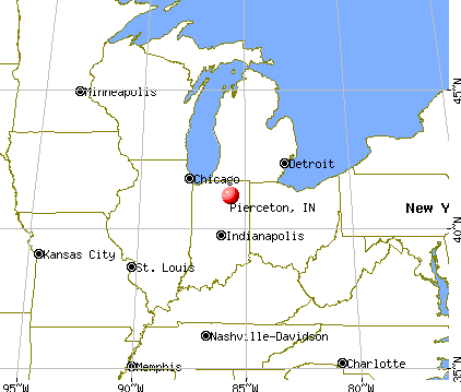 Pierceton, Indiana map