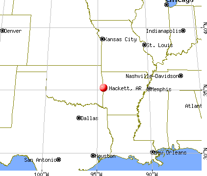 Hackett, Arkansas map