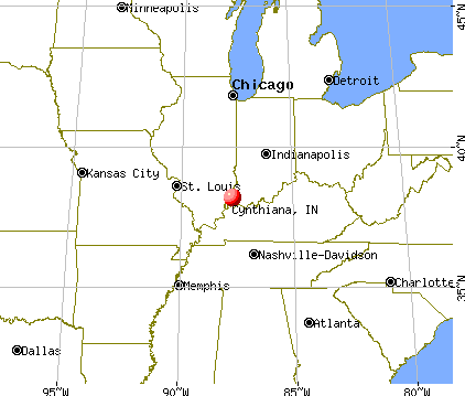 Cynthiana, Indiana map