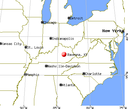 Ravenna, Kentucky map