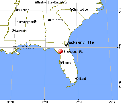 Bronson, Florida map