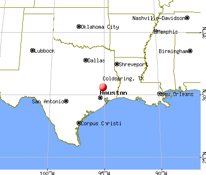 Coldspring, Texas map