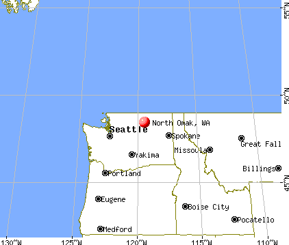 North Omak, Washington map