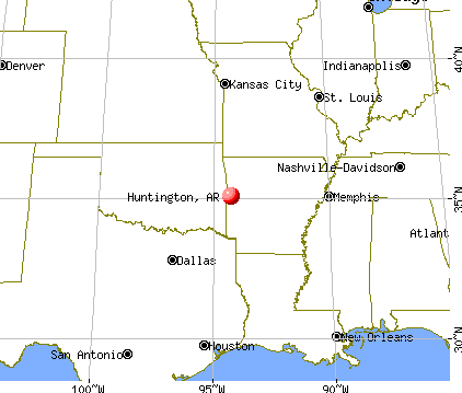 Huntington, Arkansas map