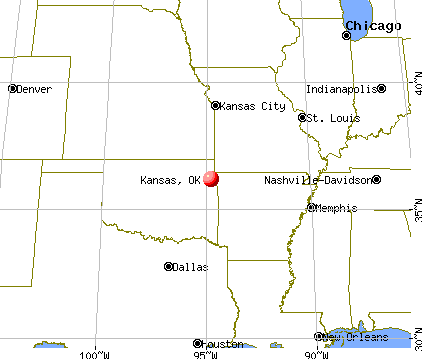 Kansas, Oklahoma map