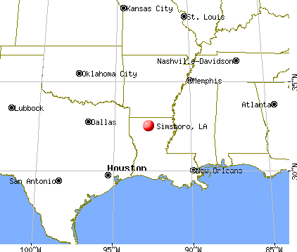 Simsboro, Louisiana map