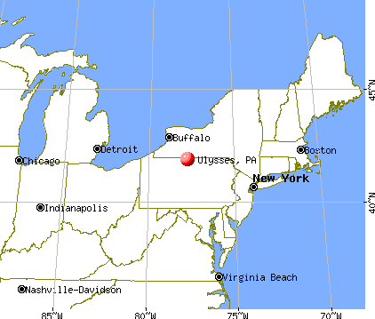 Ulysses, Pennsylvania map