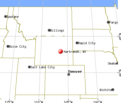 Hartrandt, Wyoming map