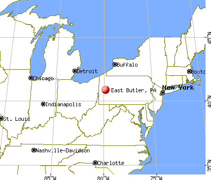 East Butler, Pennsylvania map