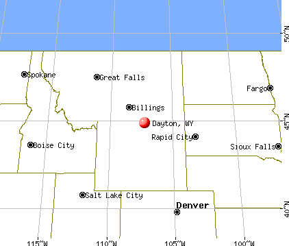 Dayton, Wyoming map