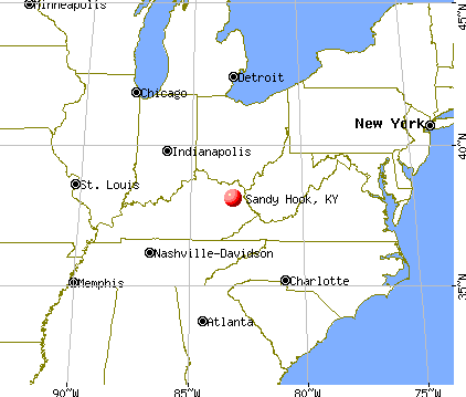 Sandy Hook, Kentucky map